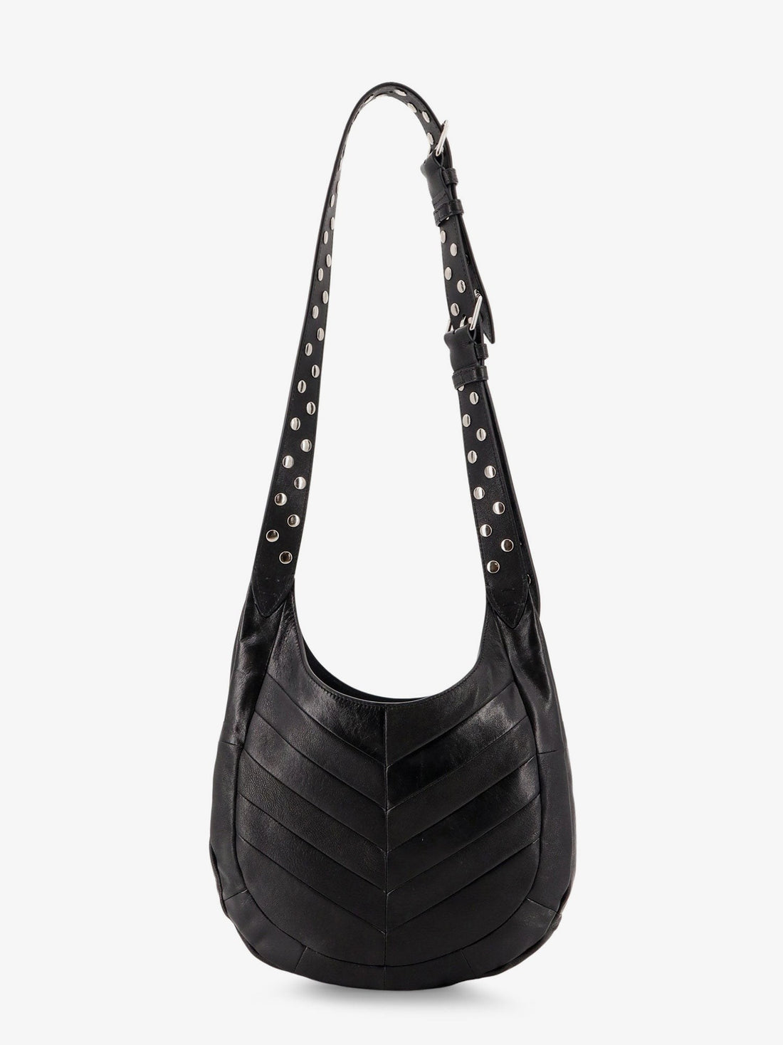 Leather Hobo crossbody bag with metal VLogo Signature
