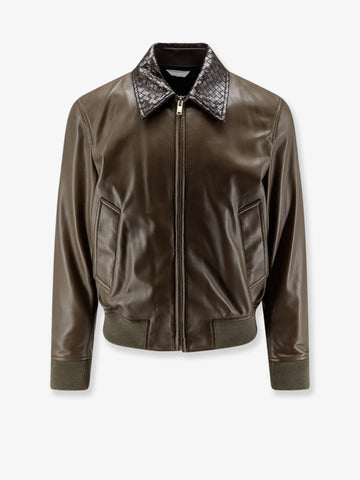 Bottega Veneta - Leather Jacket with Ibntrecciato detail