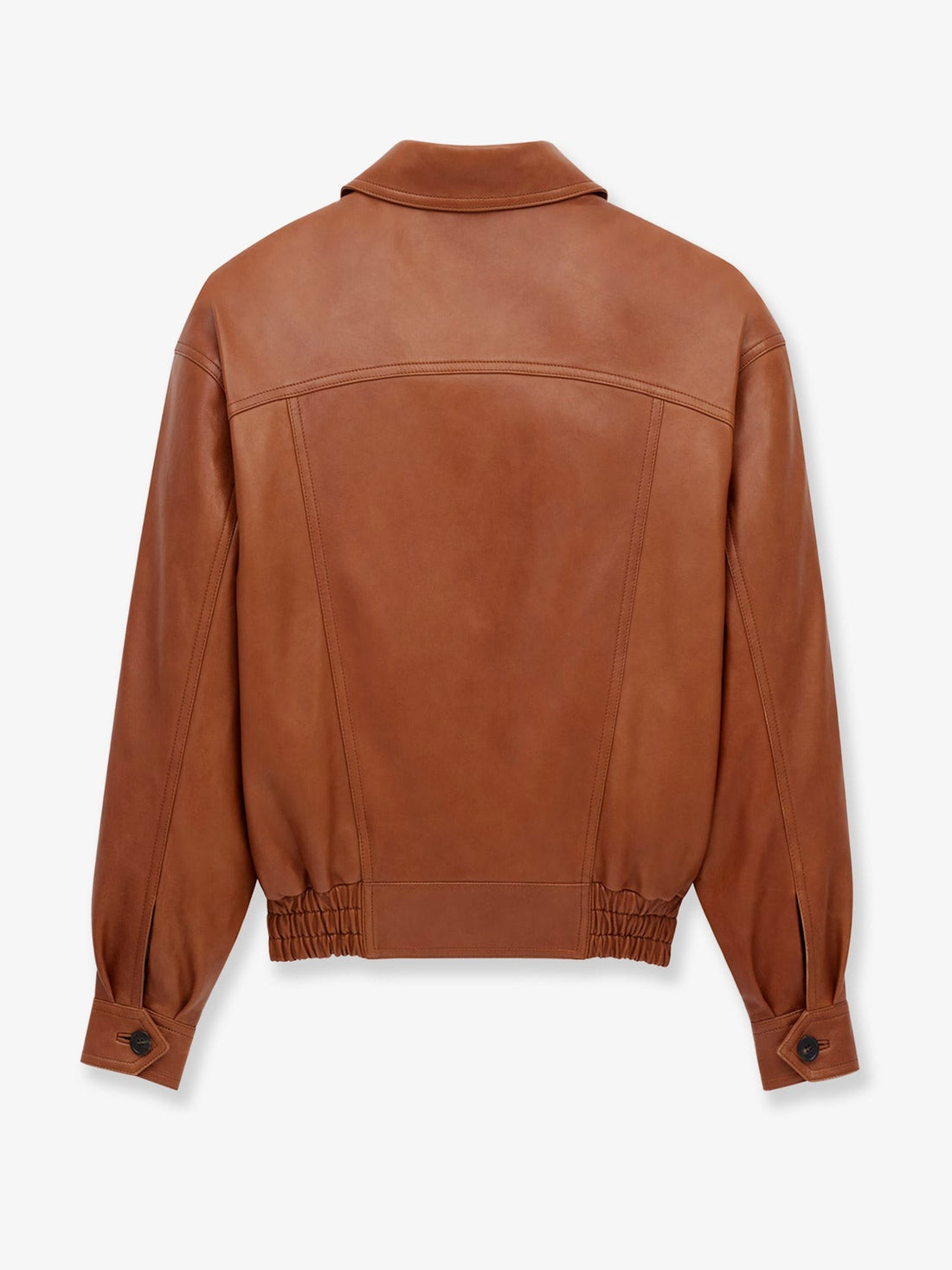 Leather jacket with maxi pockets on the front