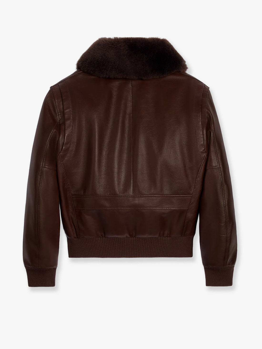 Leather jacket with removable collar