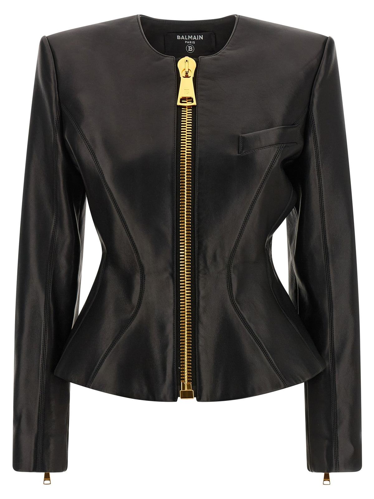 Balmain - Leather jacket Black