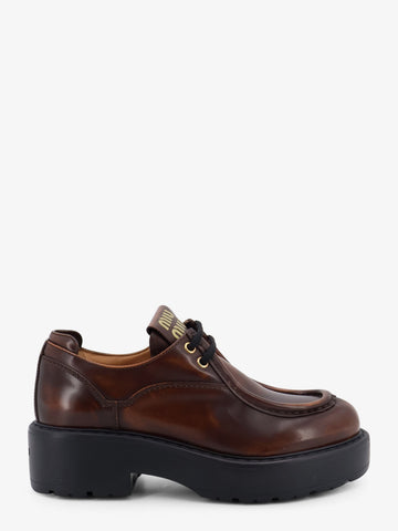 Miu Miu - Leather lace-up with front lettering logo leather-lace-up-with-front-lettering-logo