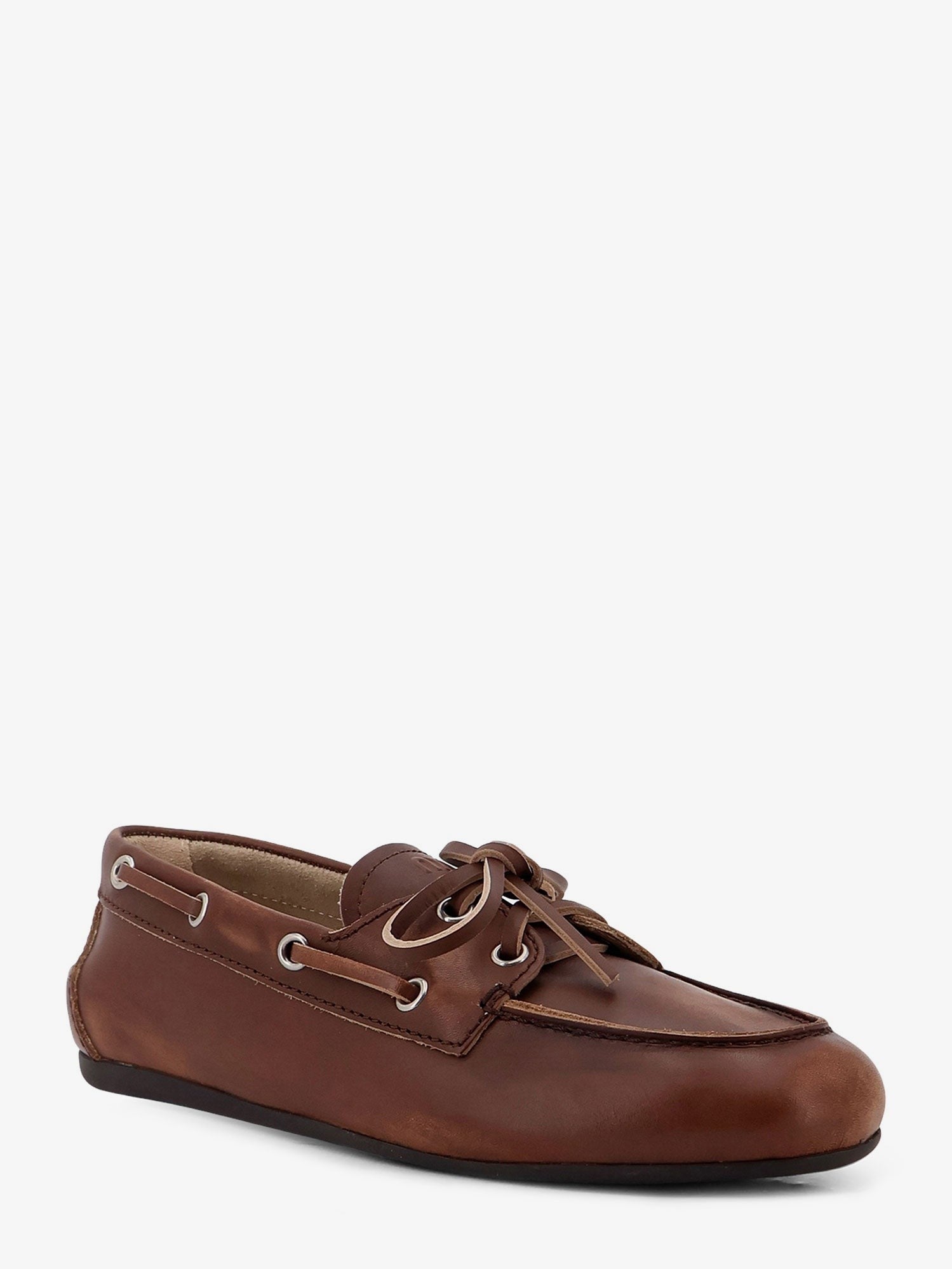 Miu Miu - Leather loafers with lettering logo