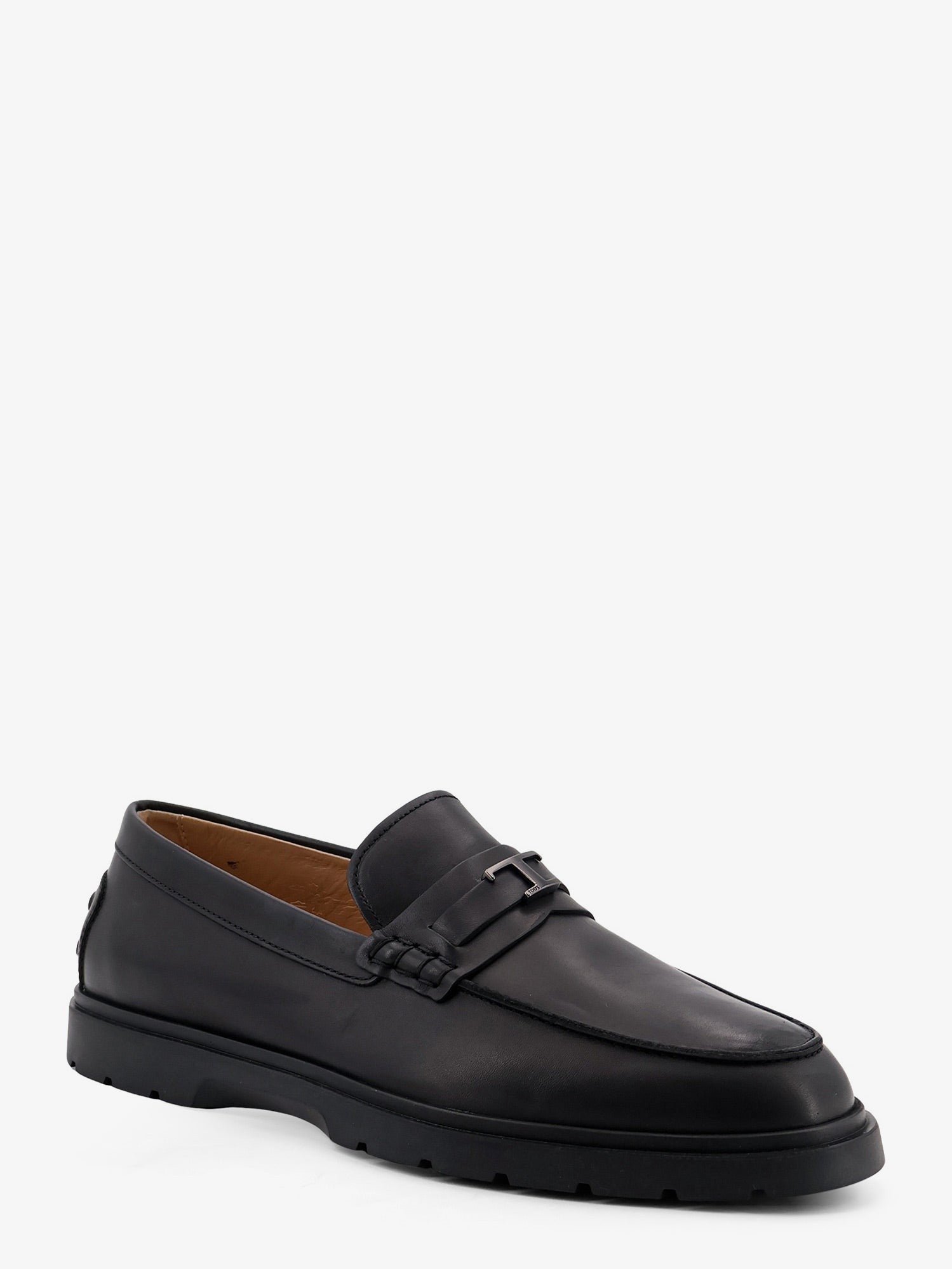 TOD'S - Leather loafers with metal logo leather-loafers-with-metal-logo