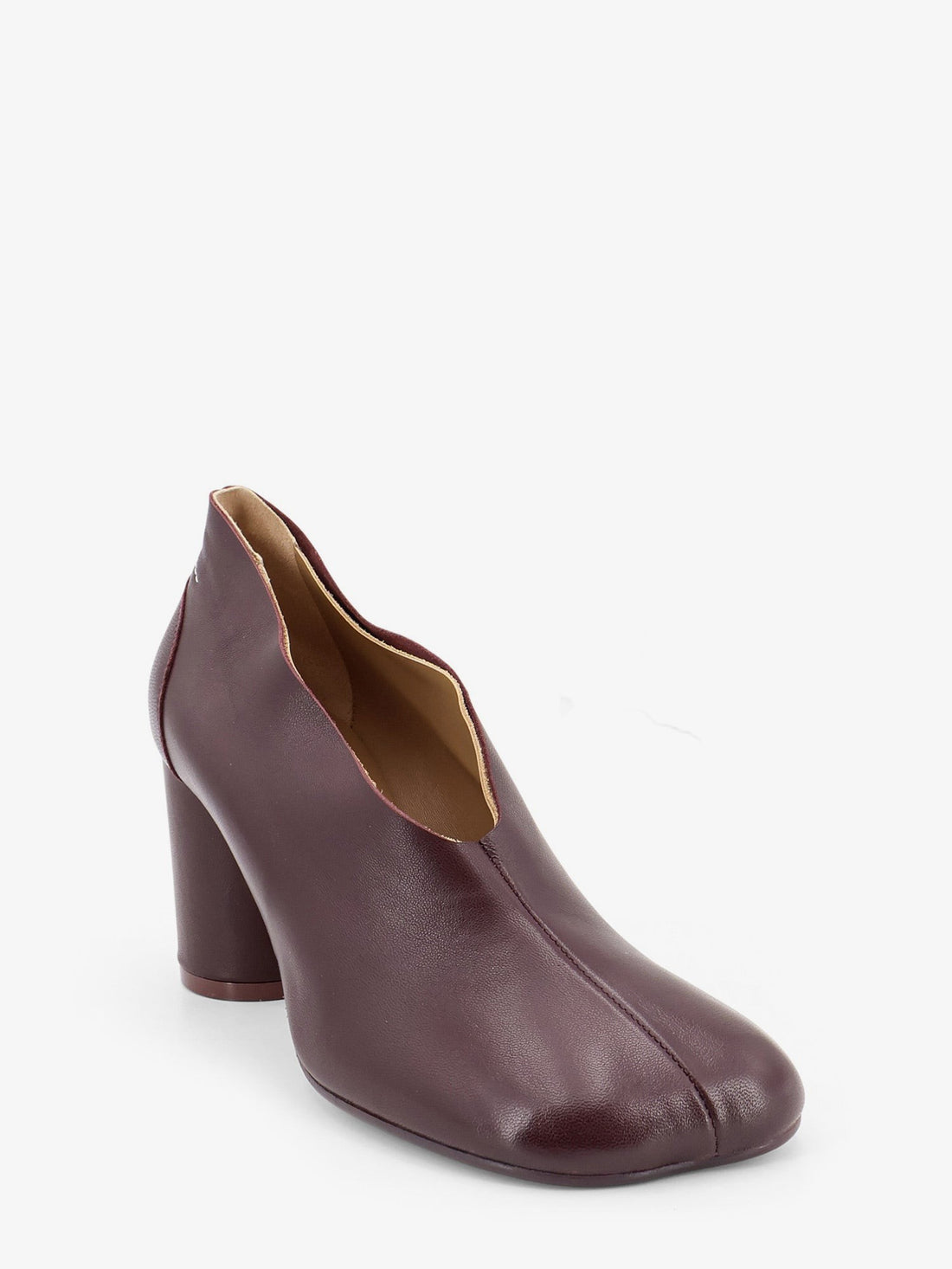 MM6 MAISON MARGIELA - Leather pump with iconic Anatomic toe CherryMahogany