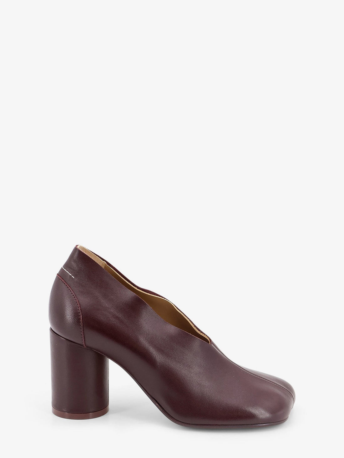 MM6 MAISON MARGIELA - Leather pump with iconic Anatomic toe CherryMahogany