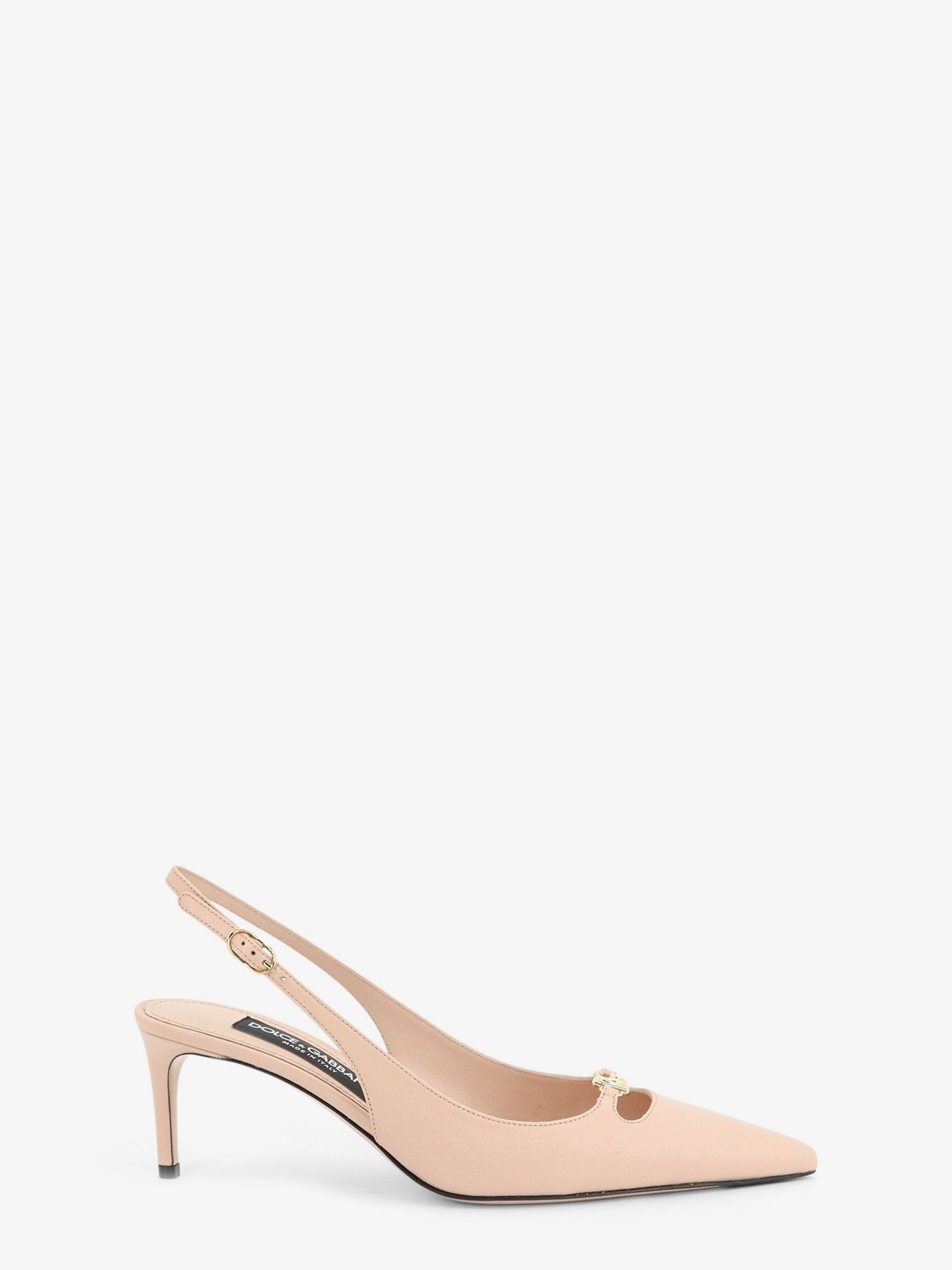 Dolce & Gabbana - Leather pumps with metal DG logo