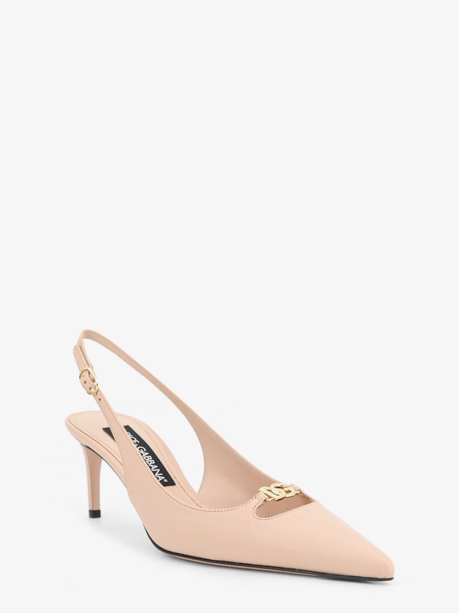 Dolce & Gabbana - Leather pumps with metal DG logo
