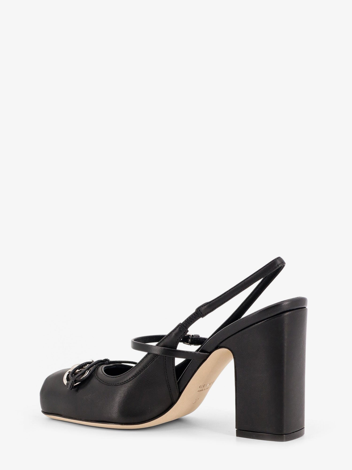 Leather pumps with metal Horsebit detail