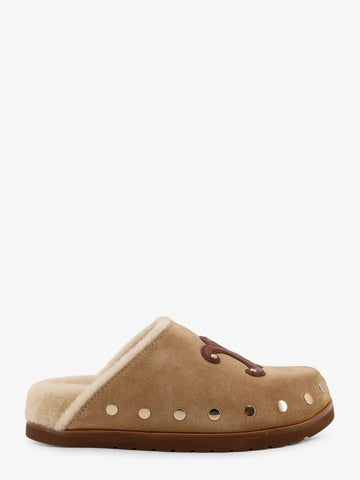 Leather sabot sandal with Triomphe logo