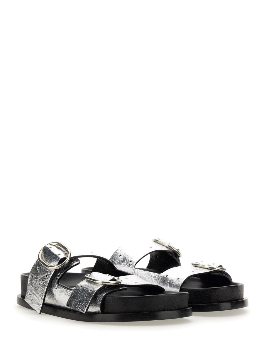 LEATHER SANDAL WITH BUCKLE
