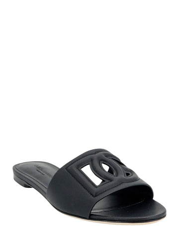 Dolce & Gabbana Leather sandals with DG Millennials logo