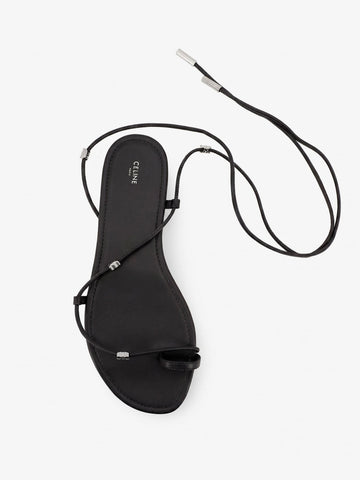 Celine Leather sandals with metal Triomphe logo