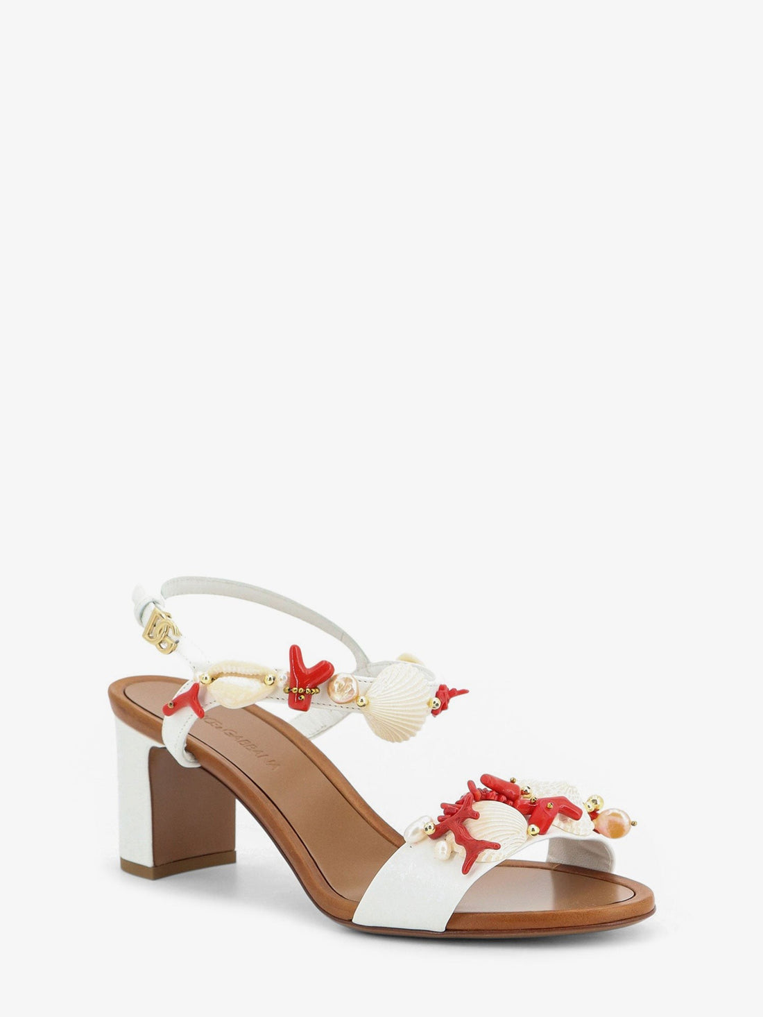 Dolce & Gabbana - Leather sandals with sea coral details leather-sandals-with-sea-coral-details