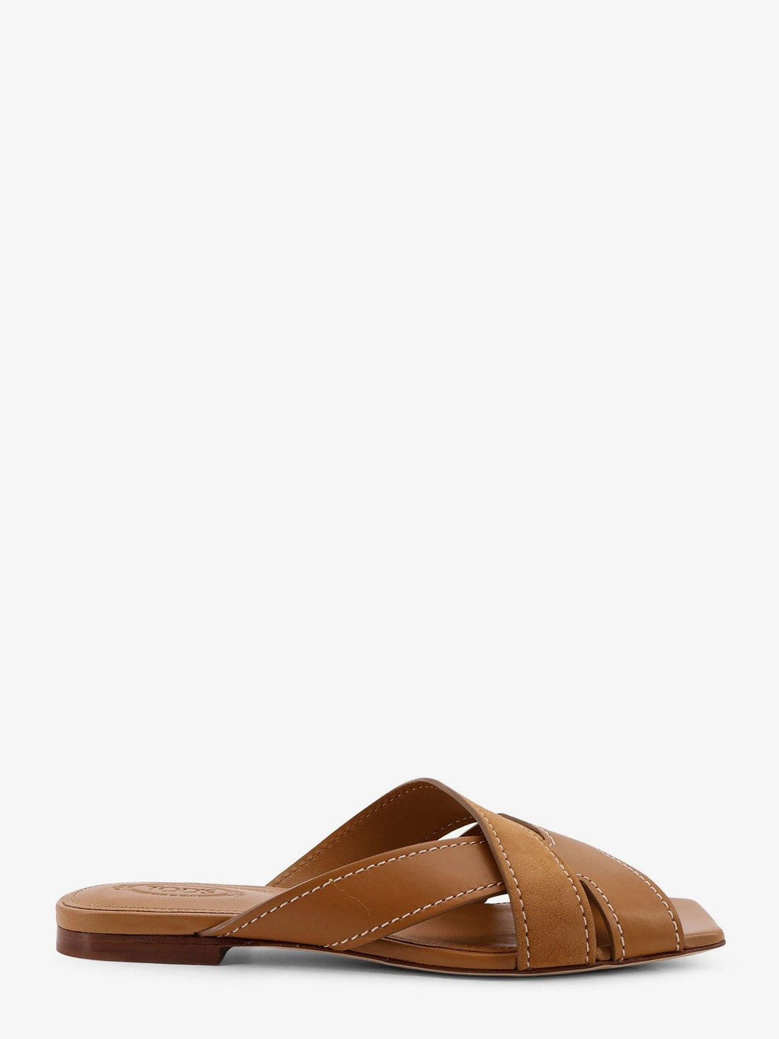 TOD'S - Leather sandals with suede detail leather-sandals-with-suede-detail