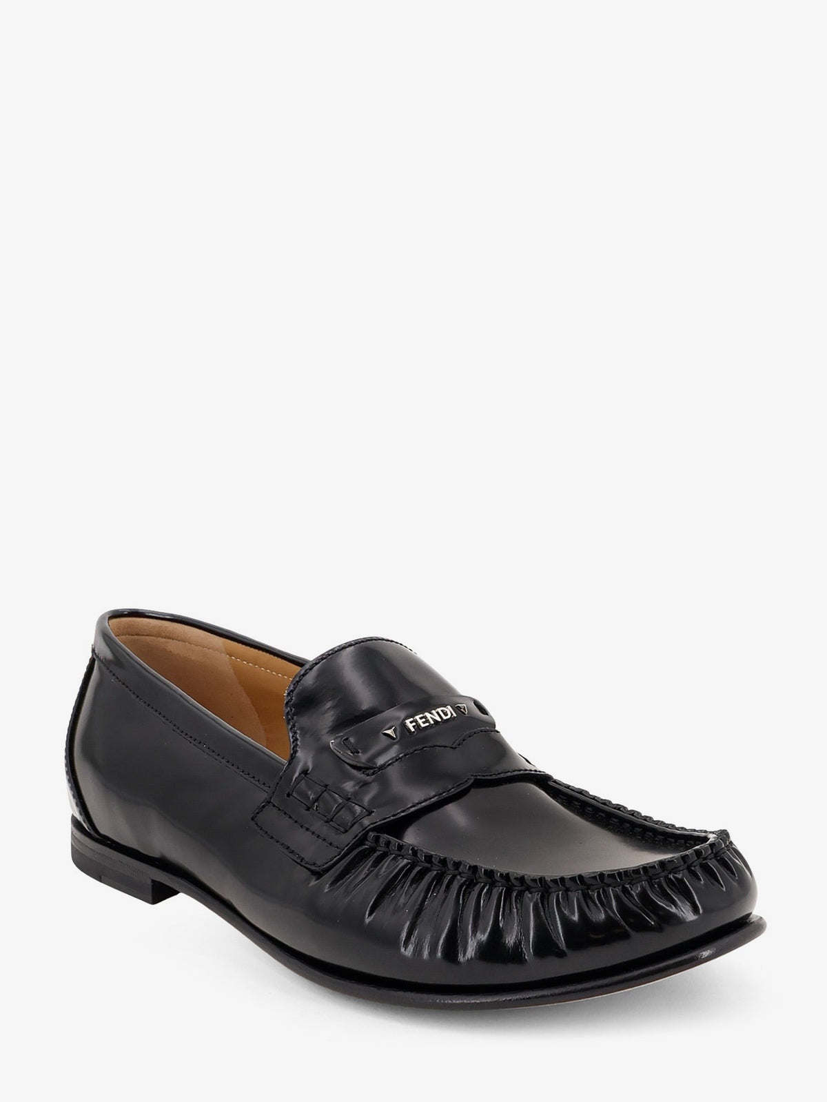 Fendi - Leather Scrunch loafers