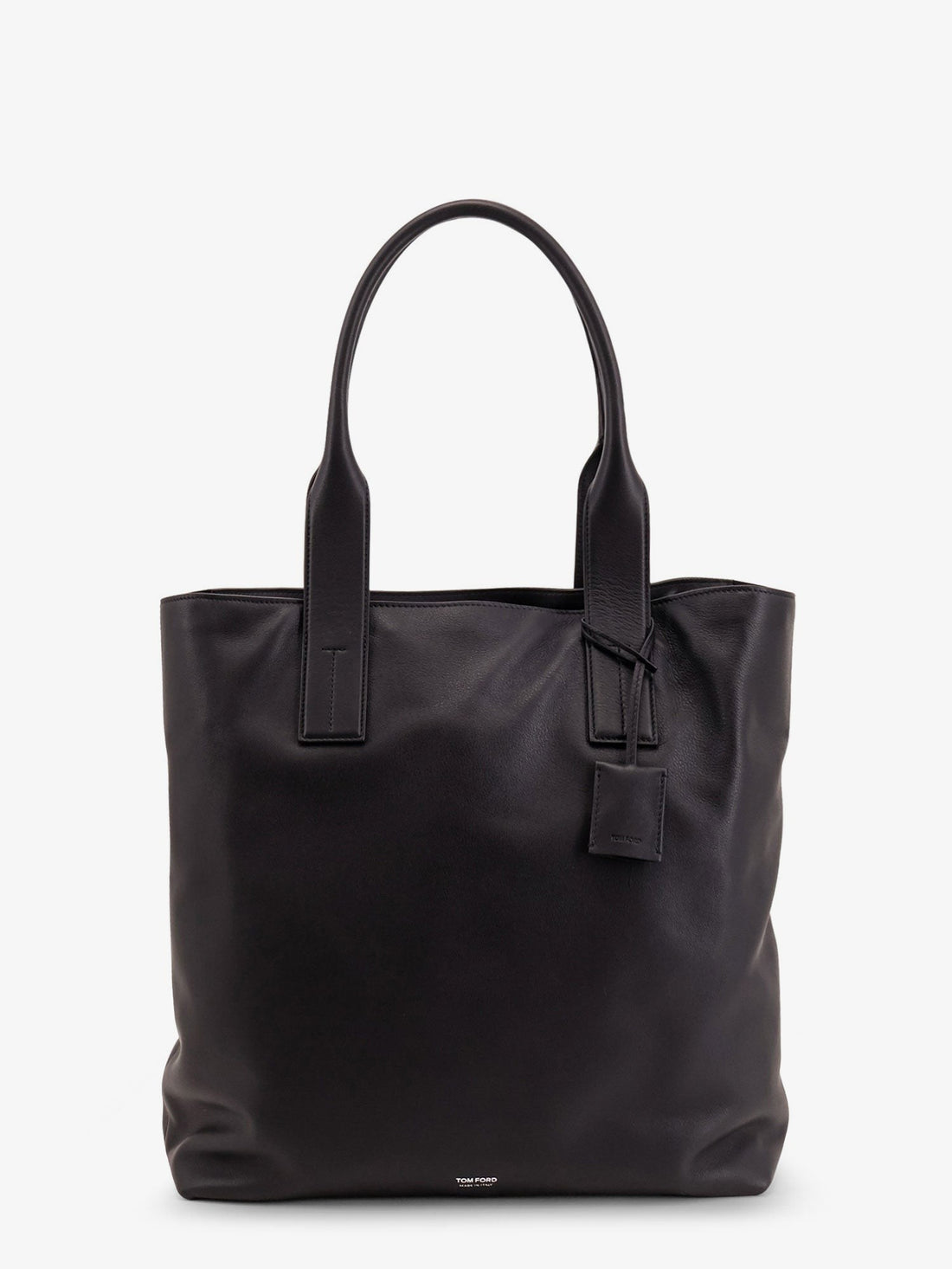 TOM FORD Leather shopping bag with logo lettering on the bottom