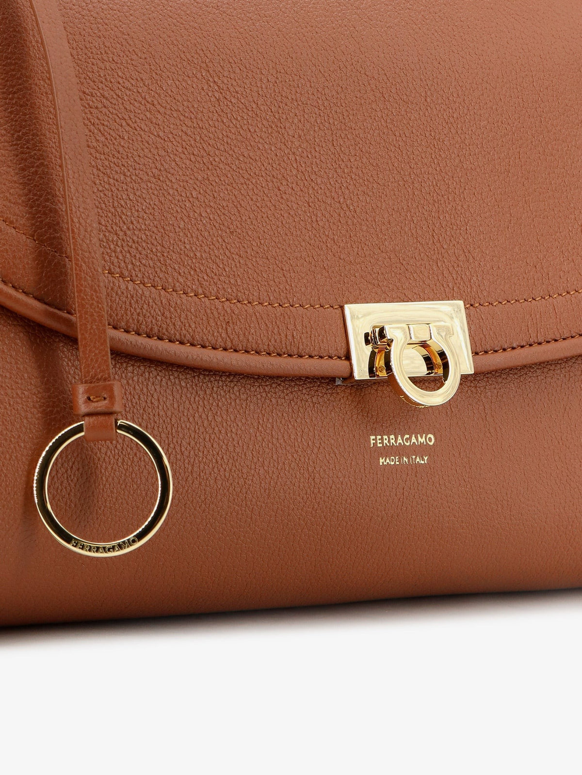 Ferragamo - Leather shoulder bag with Gancini detail