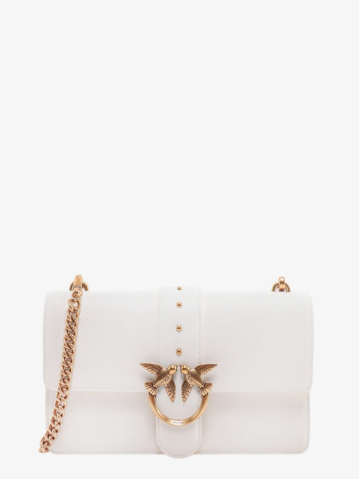 Pinko - Leather shoulder bag with love birds buckle leather-shoulder-bag-with-love-birds-buckle_180ca8d1-3bf3-41d5-9517-432da4f20bc2