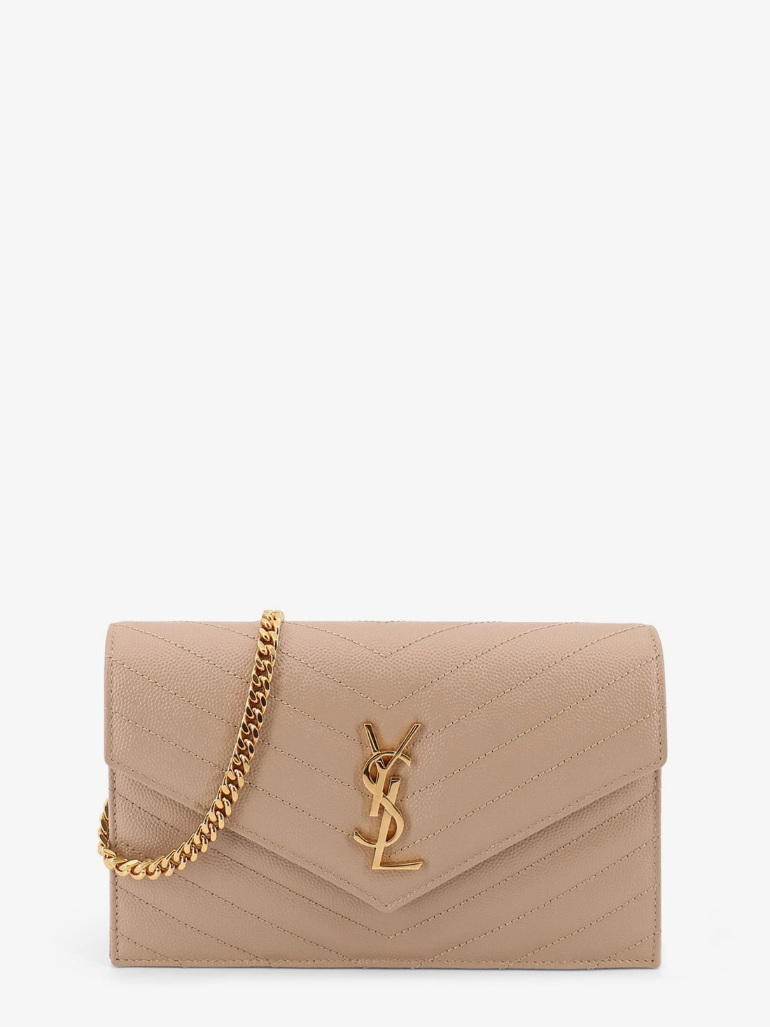 Saint Laurent - Leather shoulder bag with metal Cassandre logo leather-shoulder-bag-with-metal-cassandre-logo