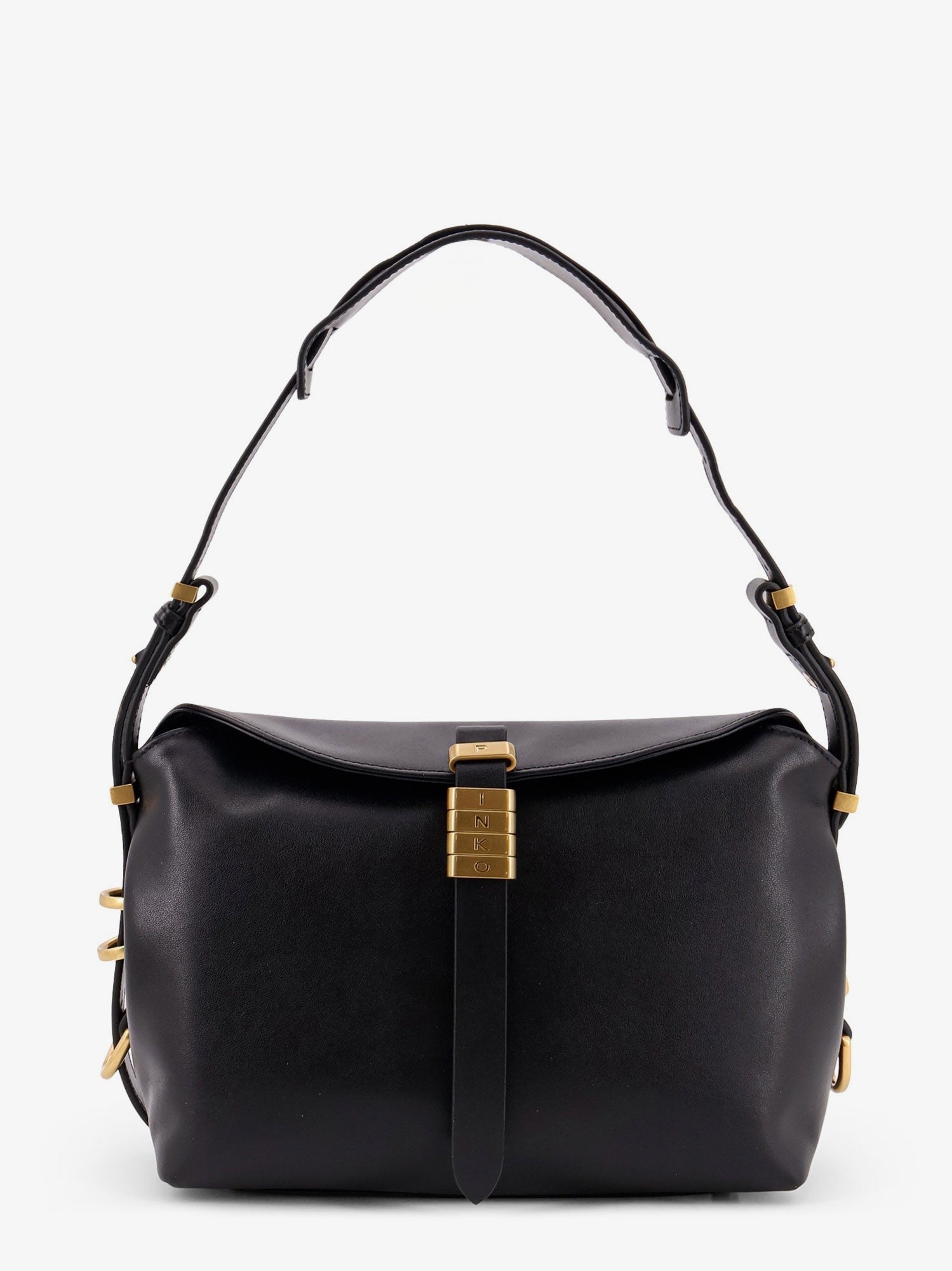 Pinko - Leather shoulder bag with metal logo detail leather-shoulder-bag-with-metal-logo-detail_a2bb9961-5c0a-40e8-98f9-a691a81f1715