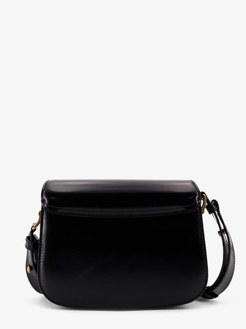 AMI PARIS - Leather shoulder bag with metal logo on the front leather-shoulder-bag-with-metal-logo-on-the-front