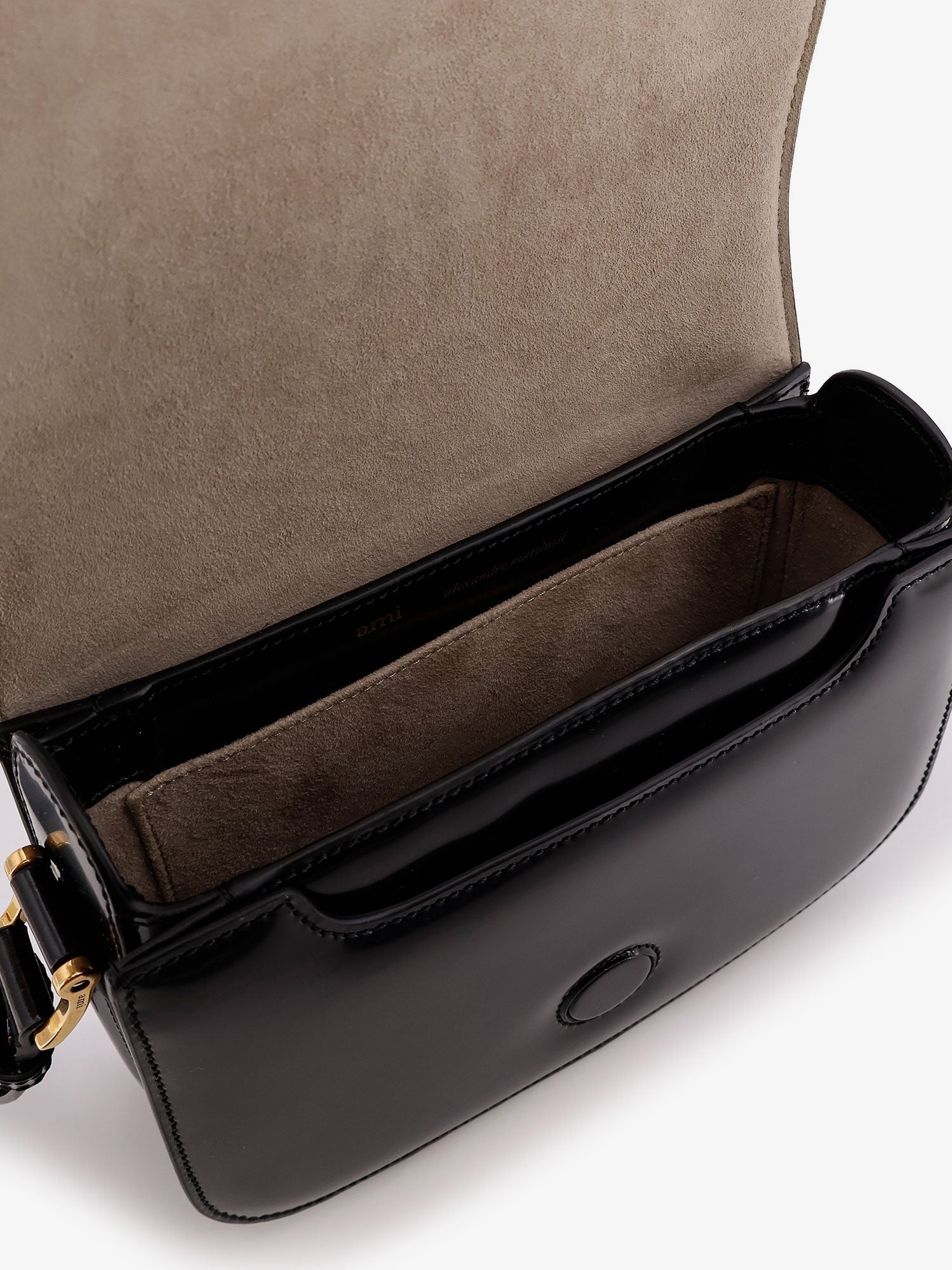 AMI PARIS AMI PARIS - Leather shoulder bag with metal logo on the front