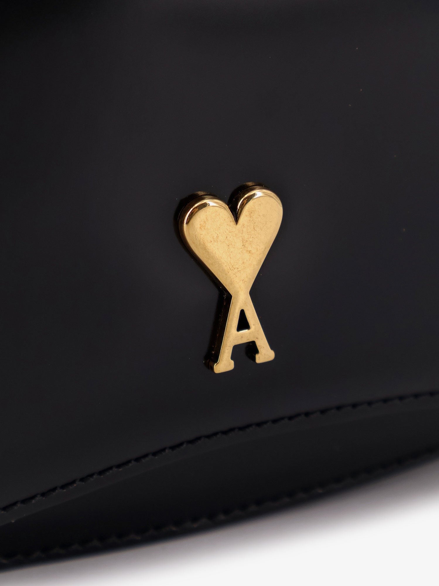 AMI PARIS AMI PARIS - Leather shoulder bag with metal logo on the front