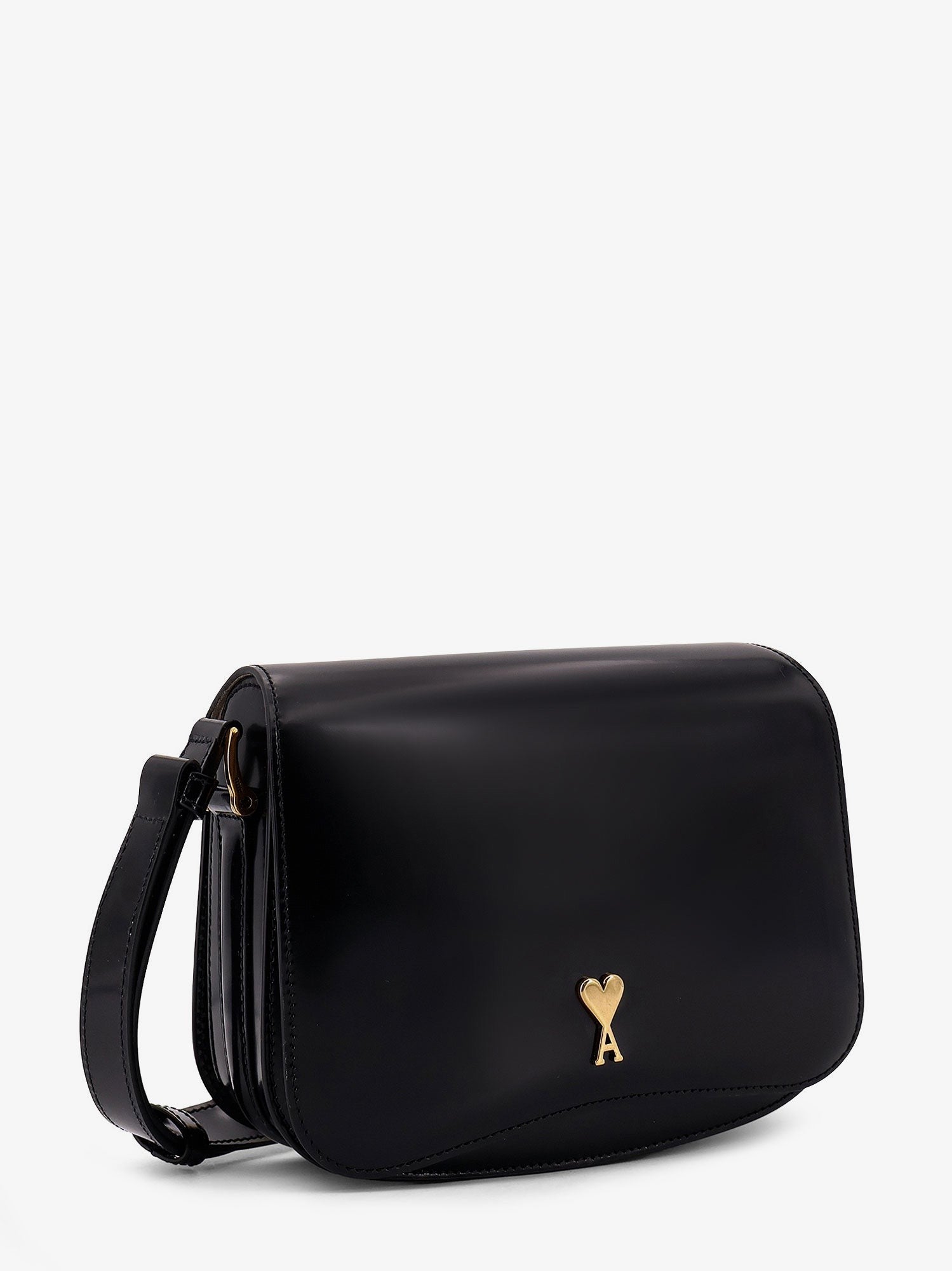 AMI PARIS AMI PARIS - Leather shoulder bag with metal logo on the front