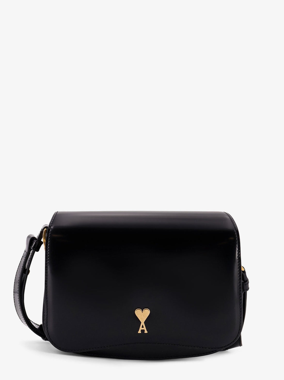 AMI PARIS - Leather shoulder bag with metal logo on the front leather-shoulder-bag-with-metal-logo-on-the-front_c0065668-f117-4bc5-9240-776528c210e6