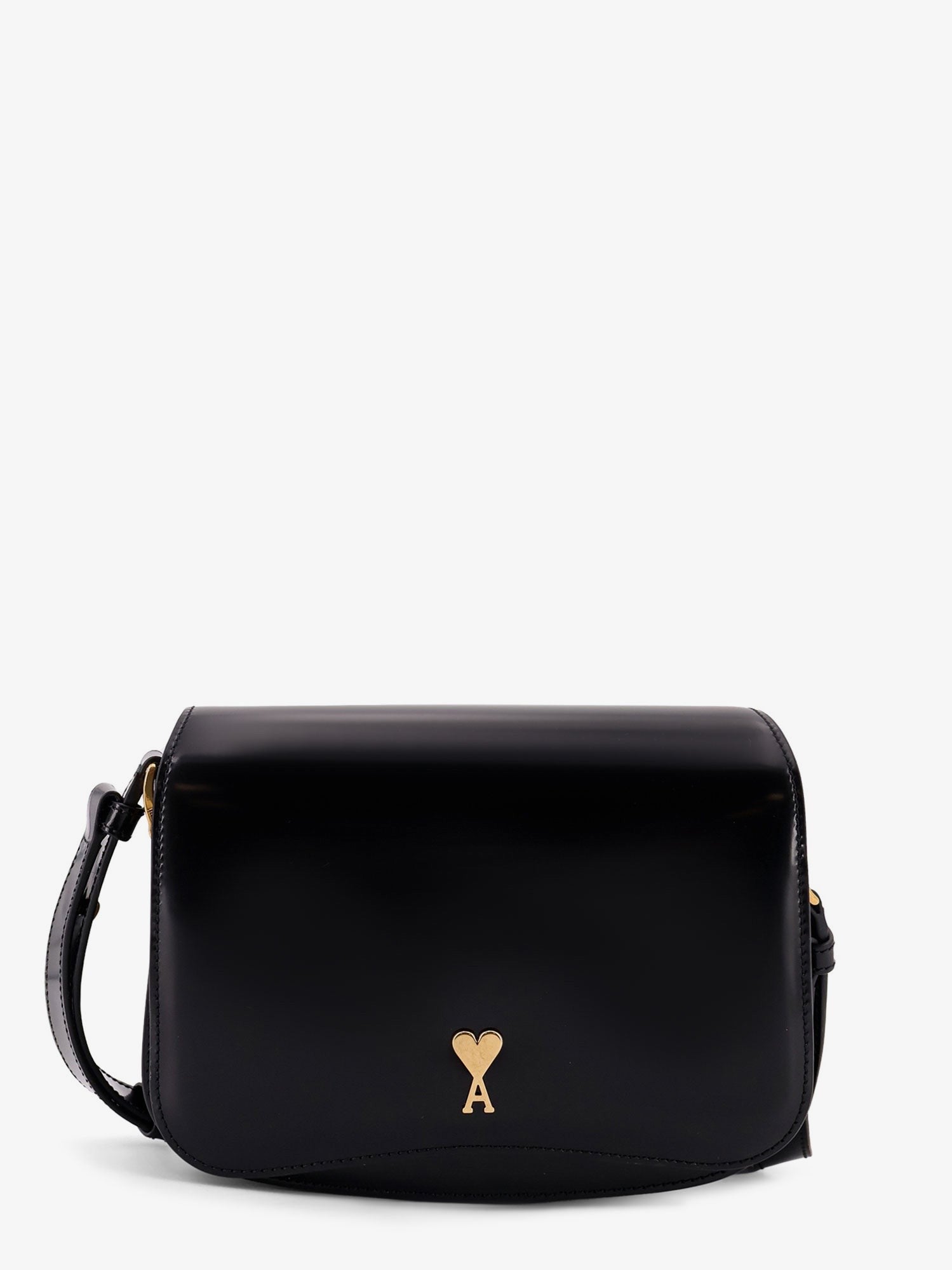 AMI PARIS AMI PARIS - Leather shoulder bag with metal logo on the front