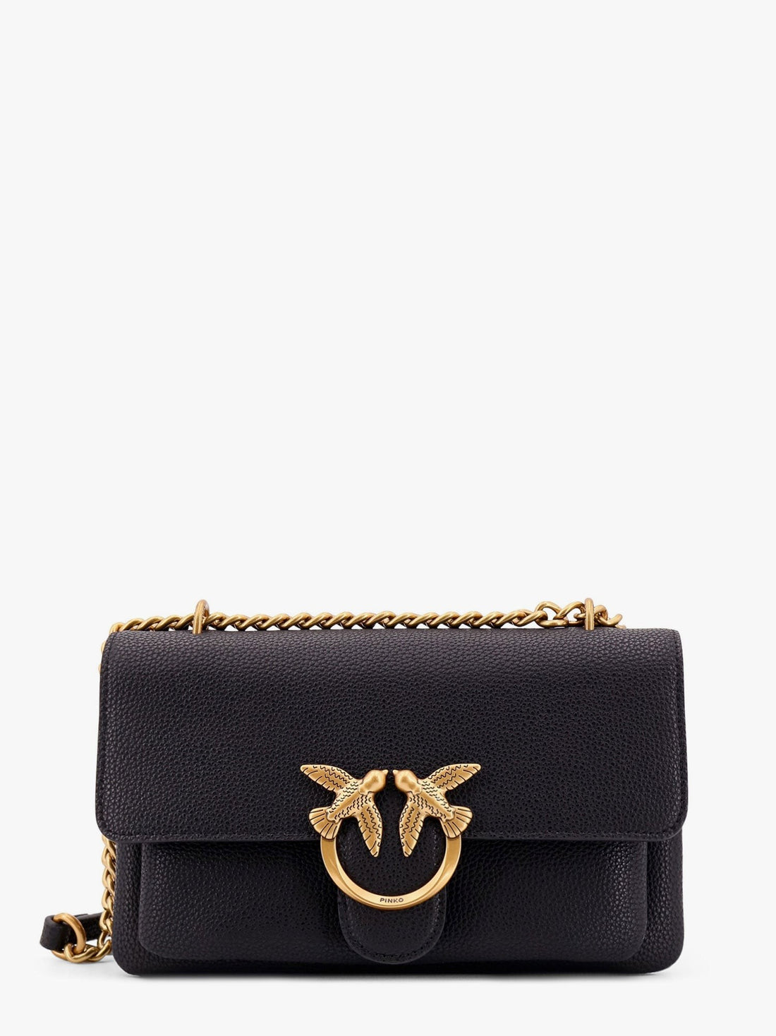 Pinko - Leather shoulder bag with metal love birds buckle leather-shoulder-bag-with-metal-love-birds-buckle_bf522ec4-3d95-4d23-b6ff-c74aff7b1750