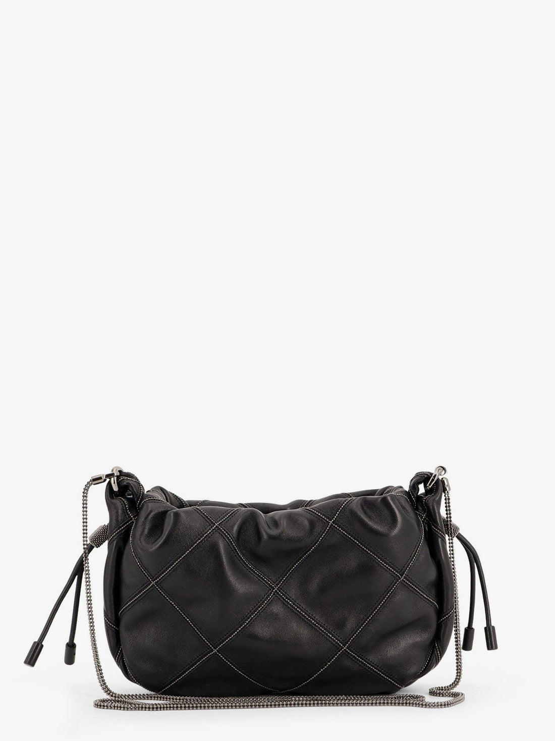 Leather shoulder bag with Monili details