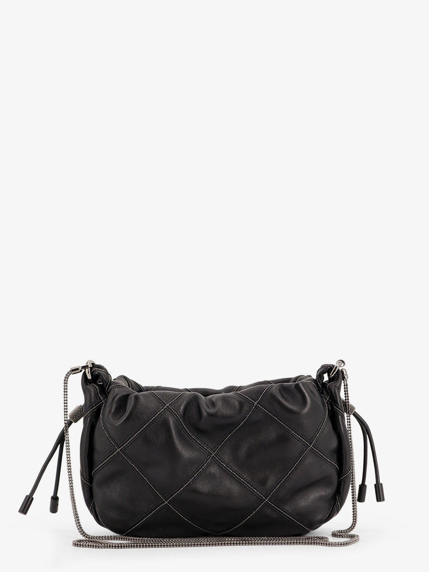 Leather shoulder bag with Monili details