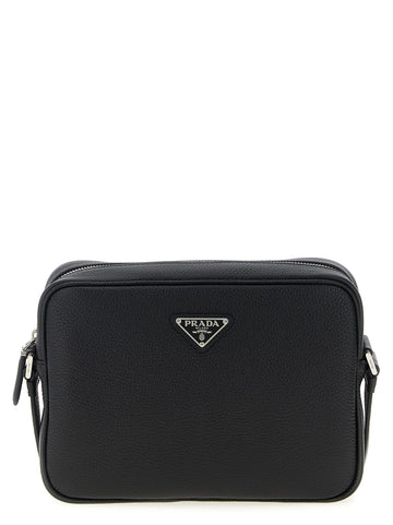 PRADA - Leather shoulder strap Black U