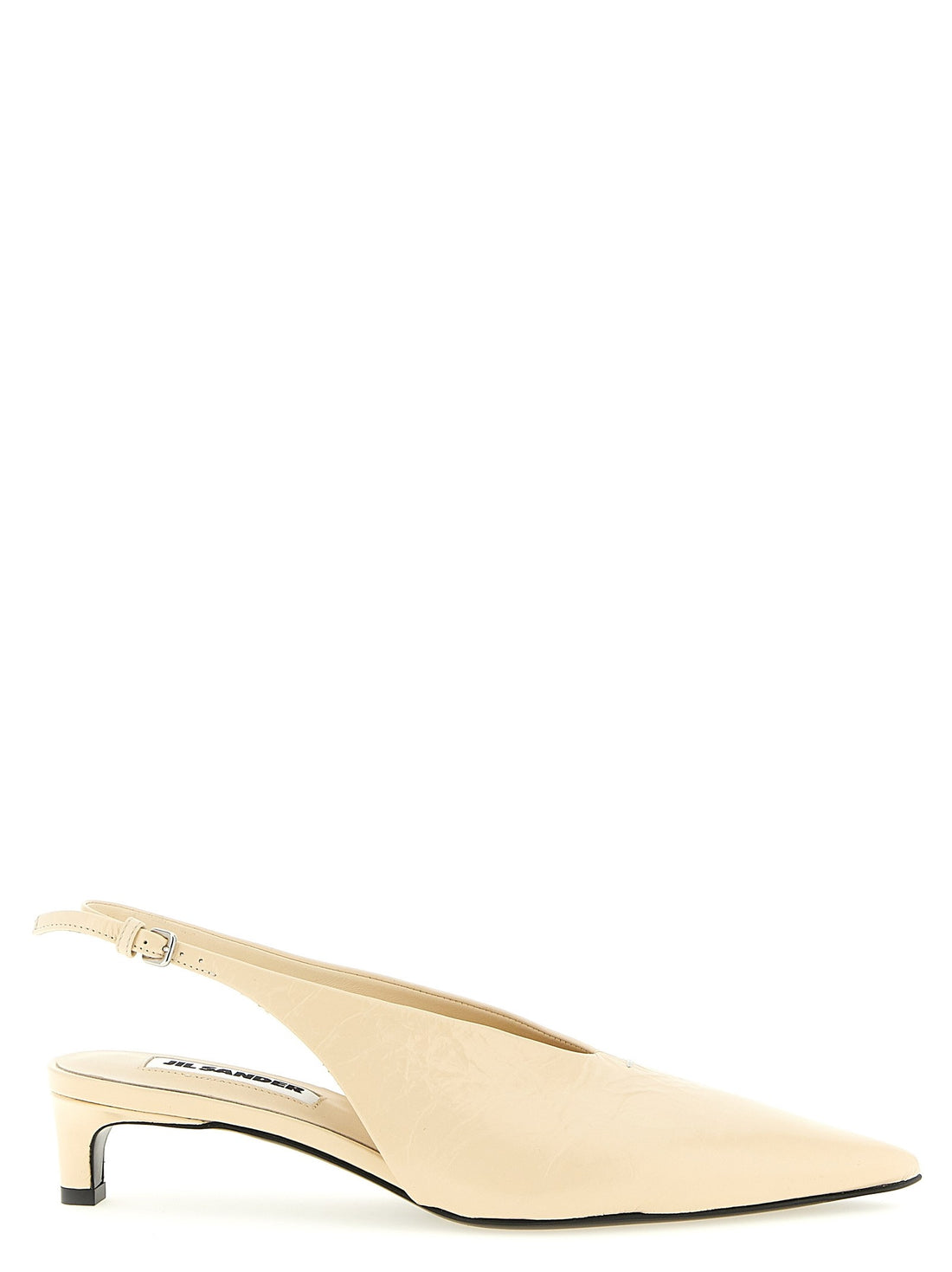 JIL SANDER - Leather slingback beige