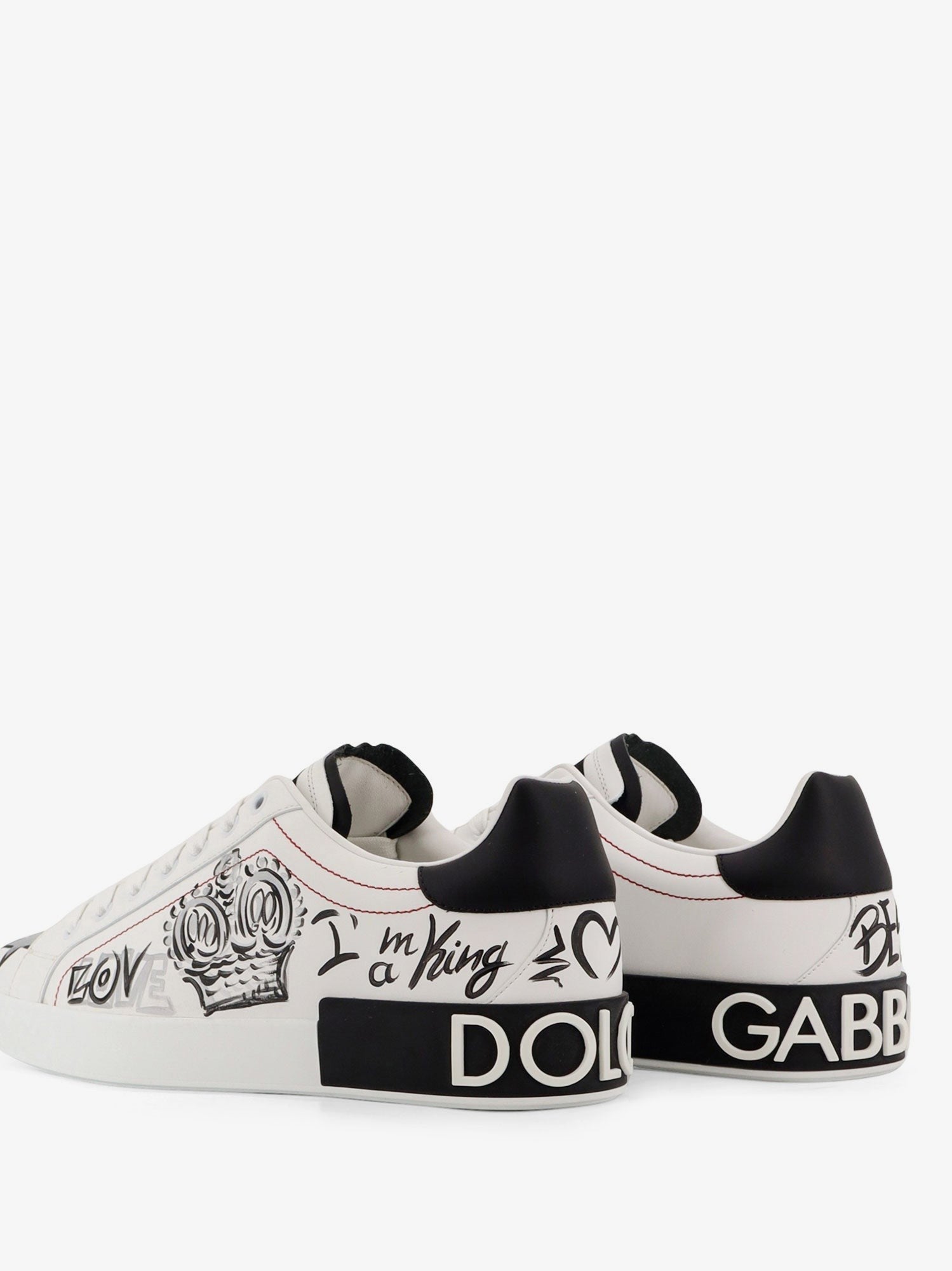 Leather sneakers with iconic prints