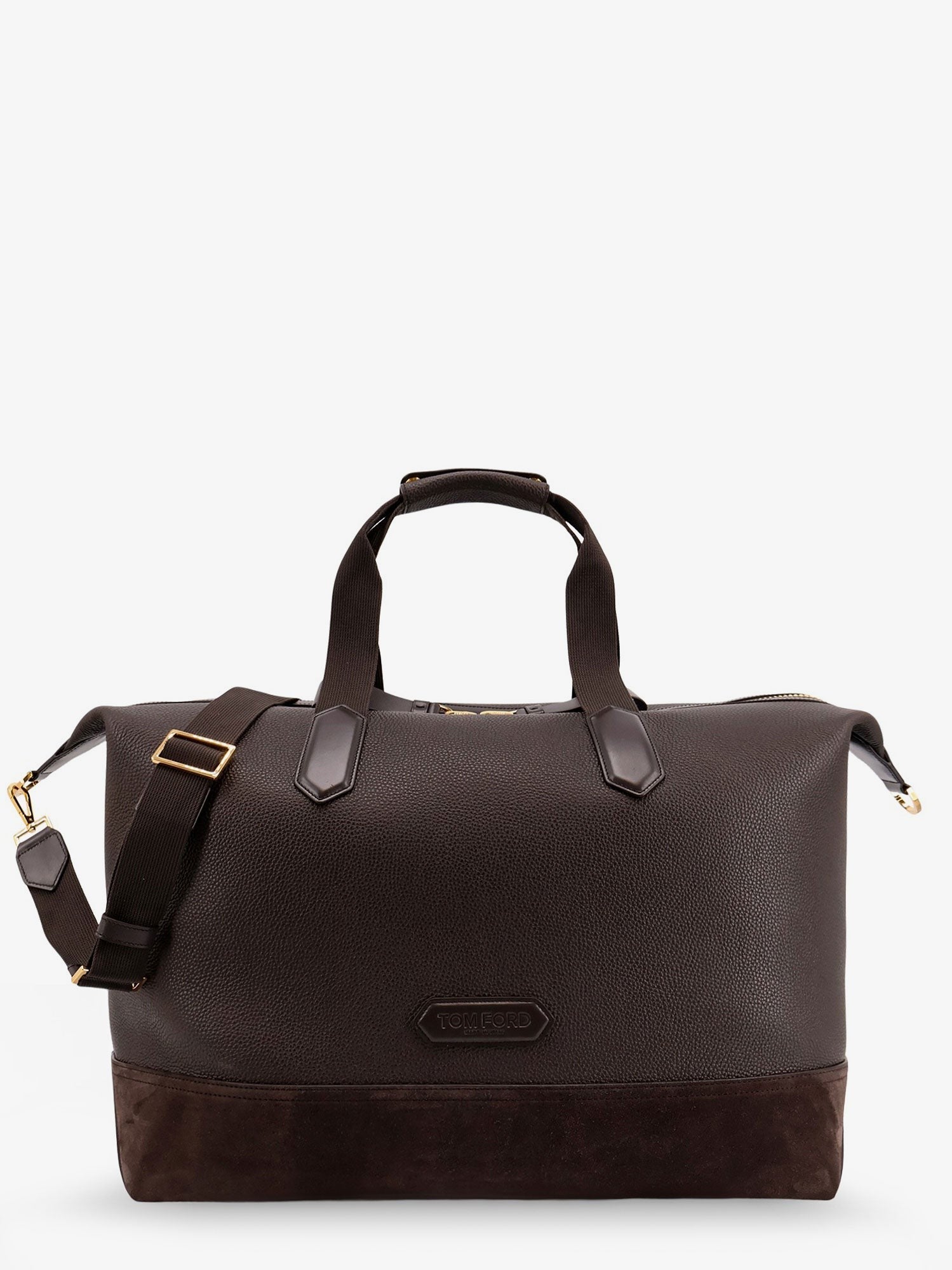 TOM FORD - Leather travel bag with suede inserts
