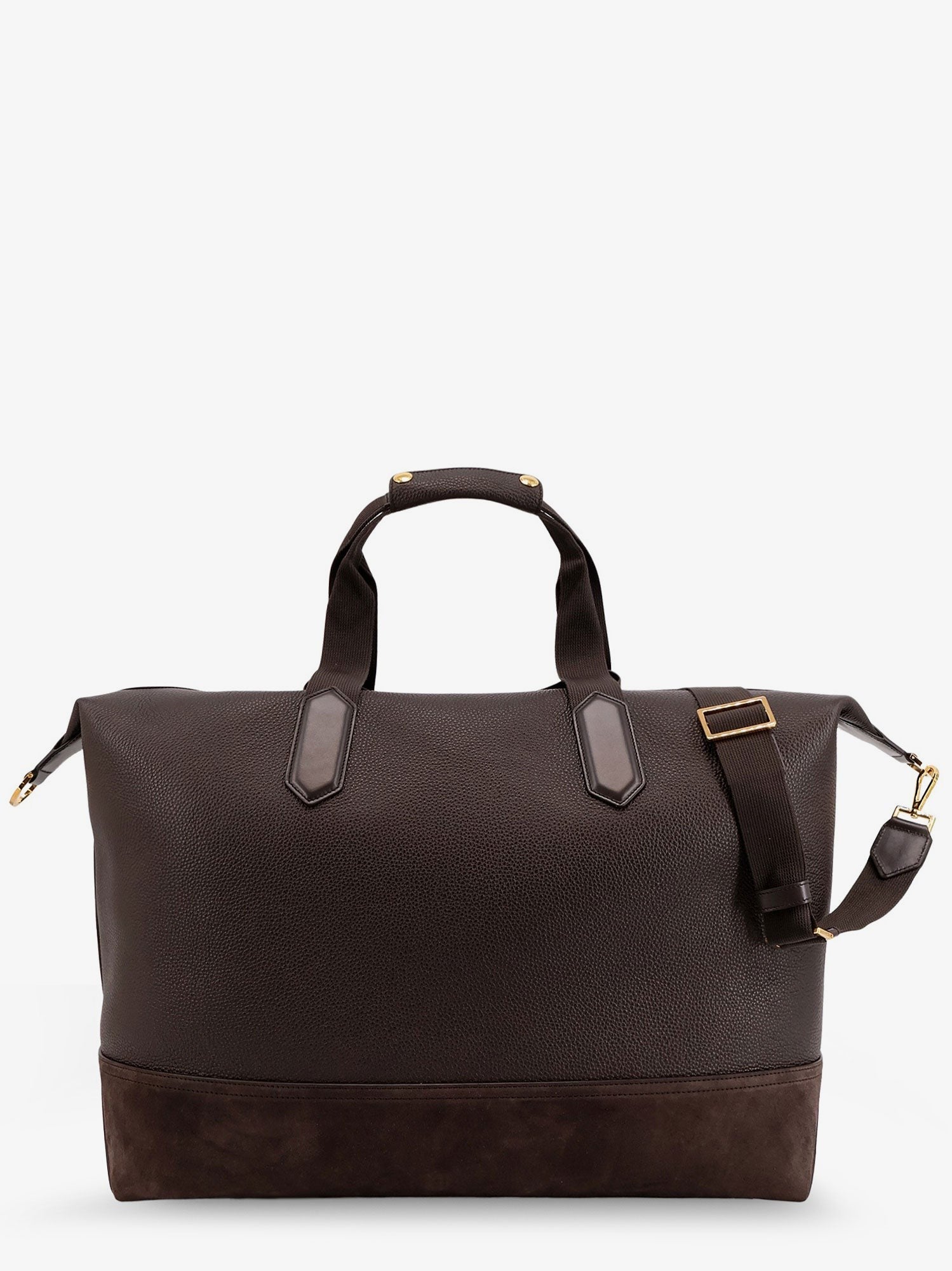 TOM FORD - Leather travel bag with suede inserts