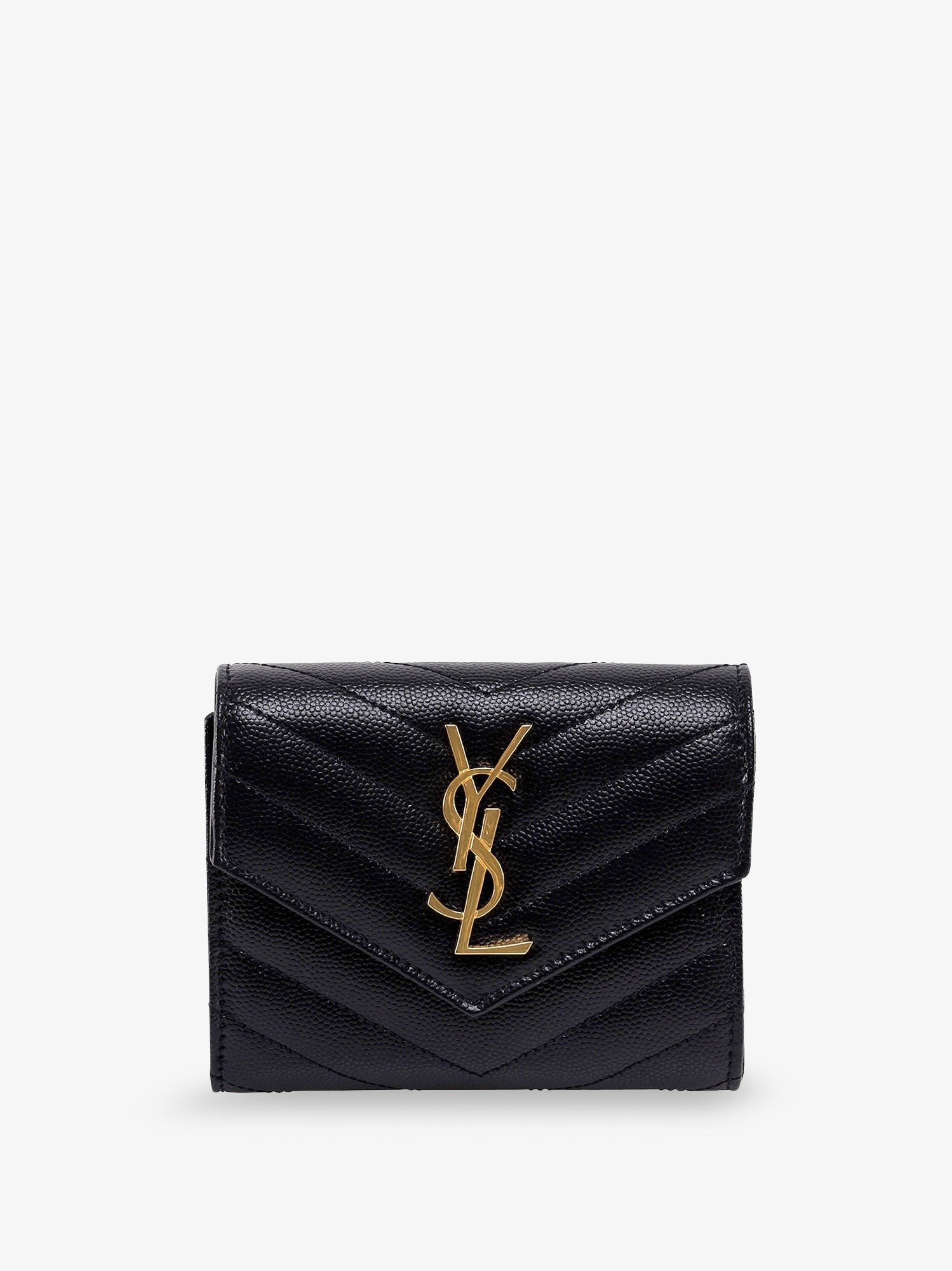 Saint Laurent Leather wallet with Cassandre logo on the front