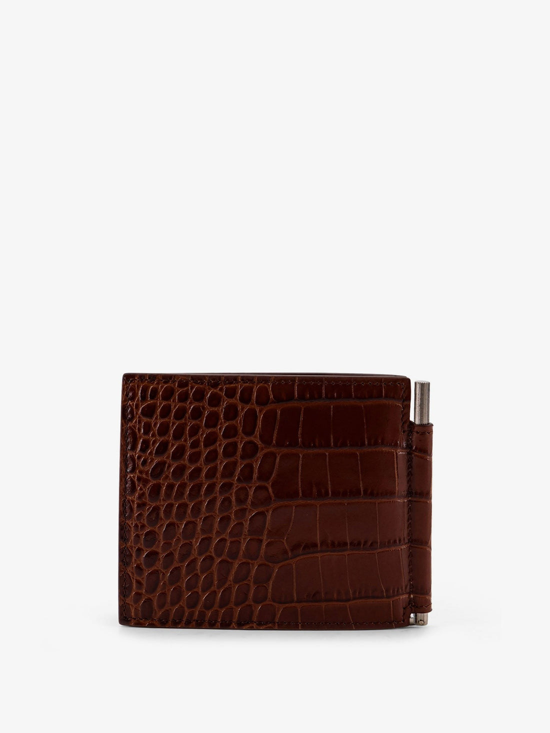 Leather wallet with croco print
