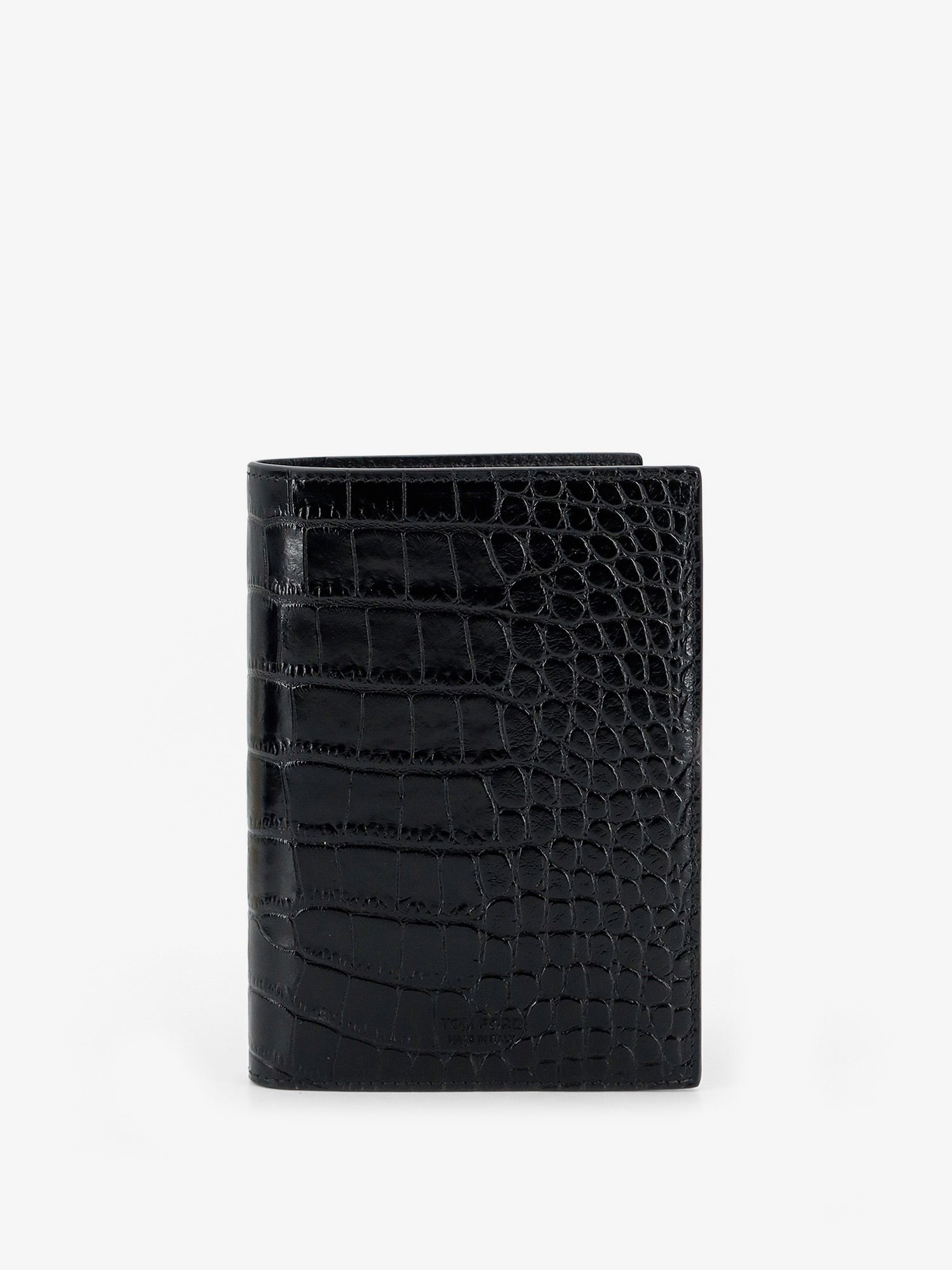 TOM FORD TOM FORD - Leather wallet with crocodile print