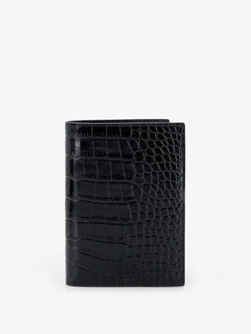 TOM FORD TOM FORD - Leather wallet with crocodile print