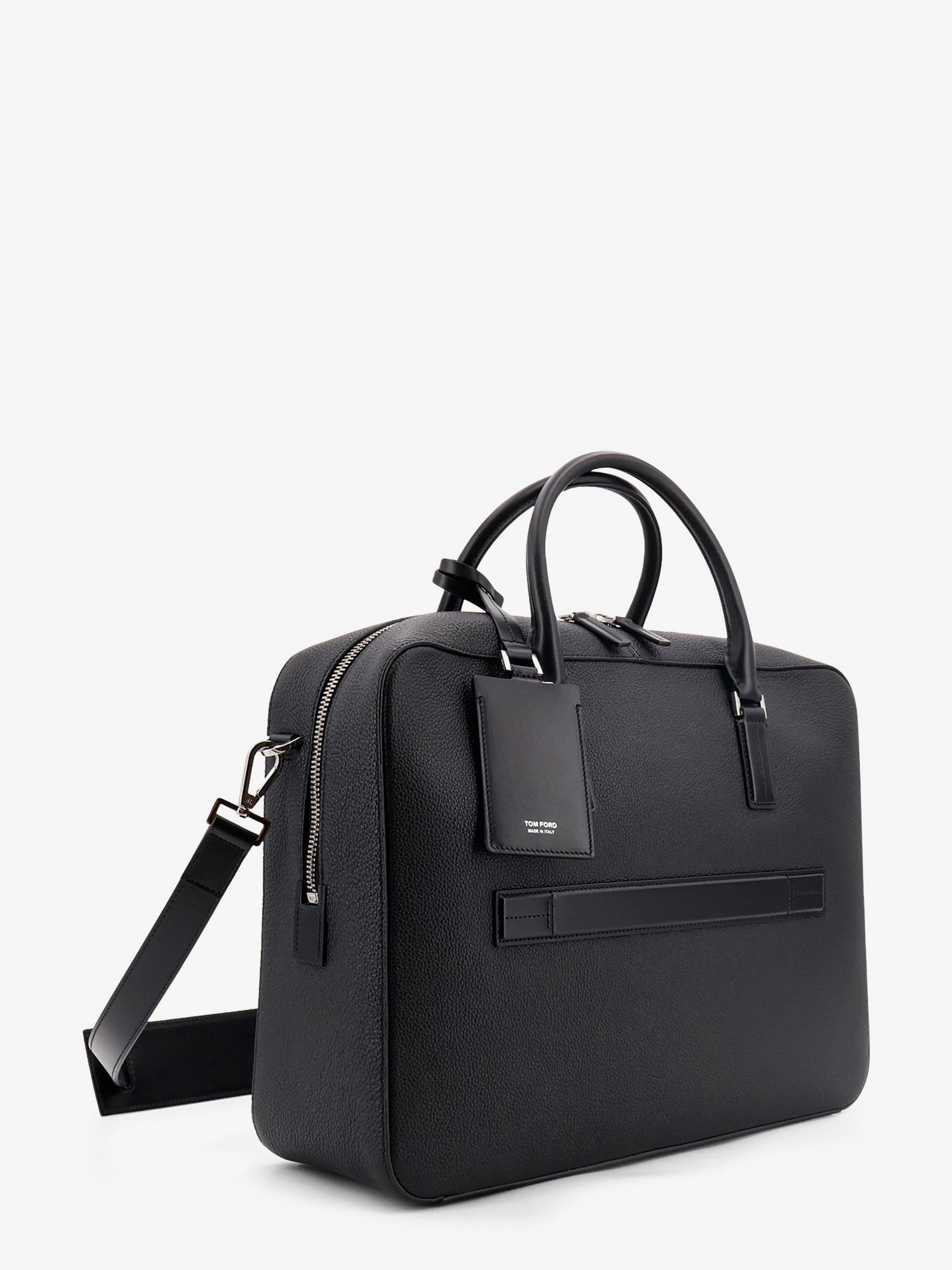 TOM FORD - Leather work bag with front lettering logo leather-work-bag-with-front-lettering-logo