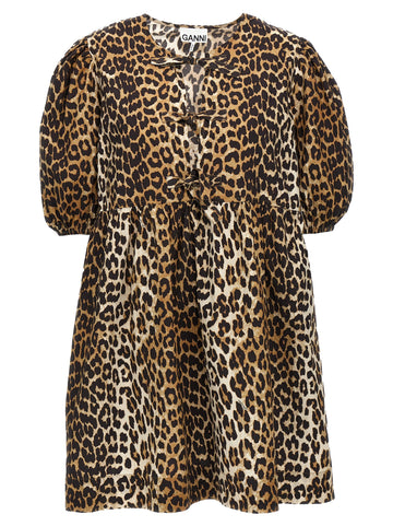 GANNI - Leopard poplin dress leopard-poplin-dress