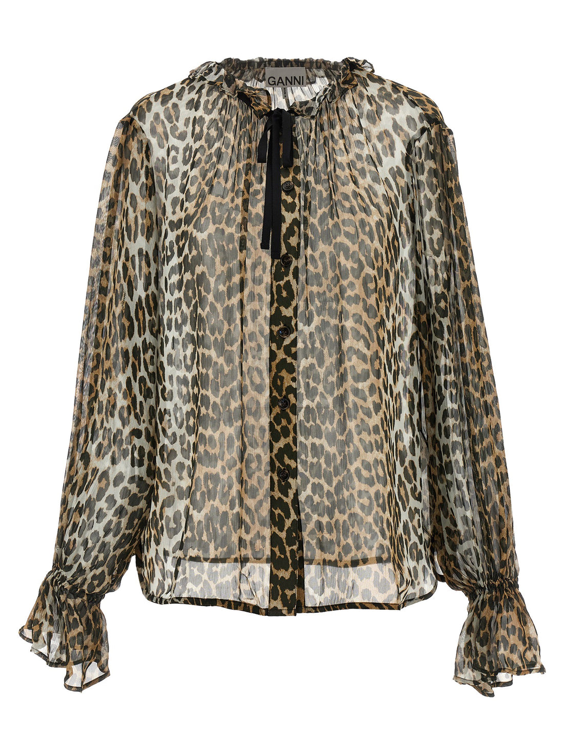 GANNI - 'Leopard Print Chiffon Tie String' shirt leopard-print-chiffon-tie-string-shirt_b60fa48e-2c34-42be-873e-485c804a91ad