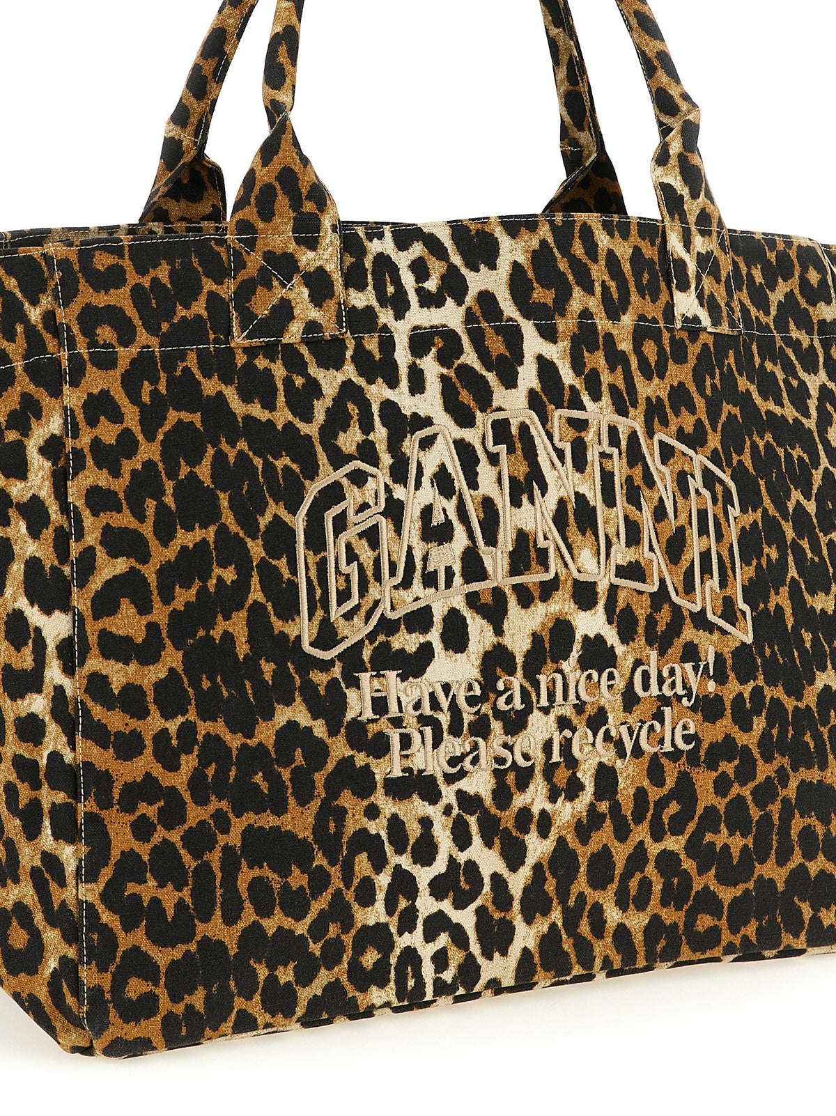 GANNI - 'Leopard XXL' shopping bag