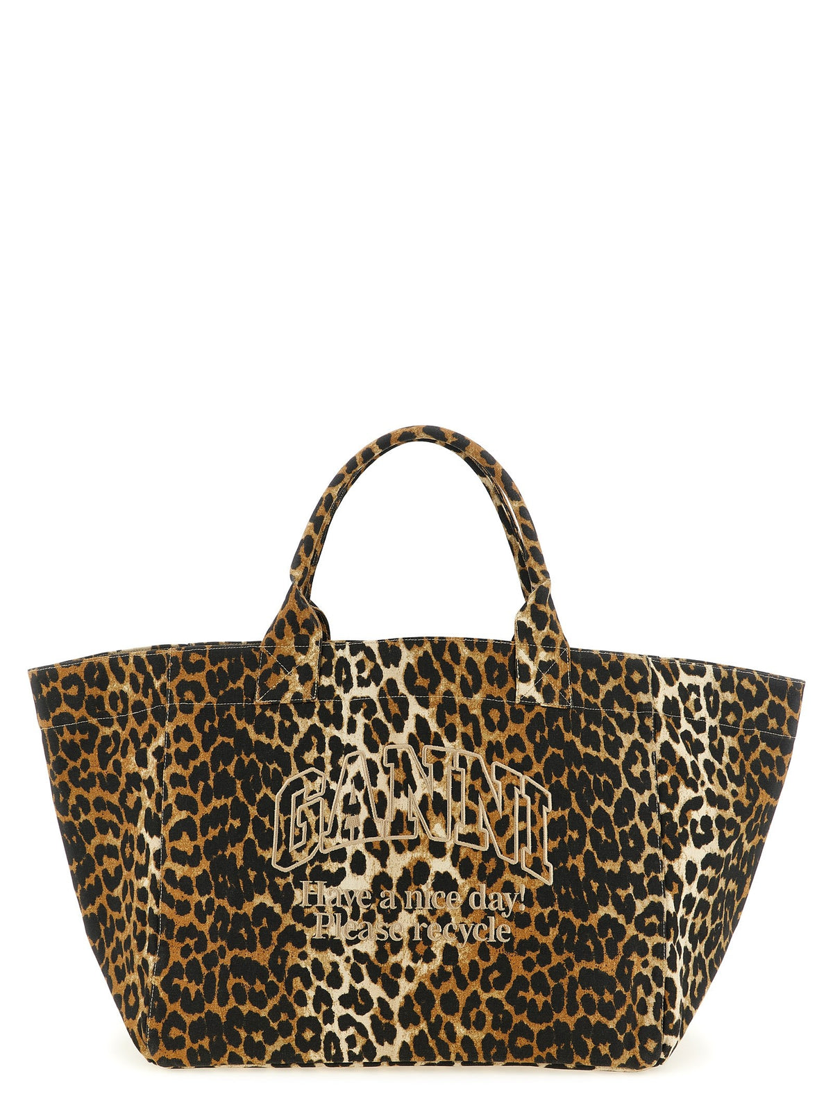 GANNI - 'Leopard XXL' shopping bag