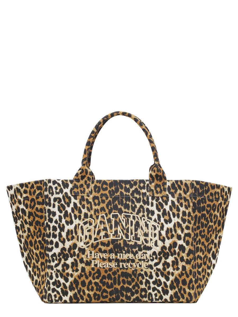 GANNI - BORSA TOTE "LEOPARD XXL" leopard-xxl-tote-bag