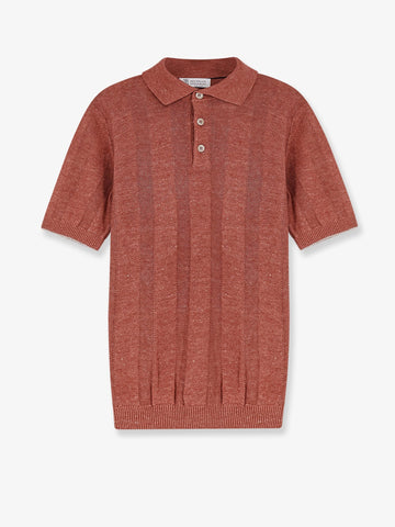 Brunello Cucinelli Linen and cotton blend polo shirt